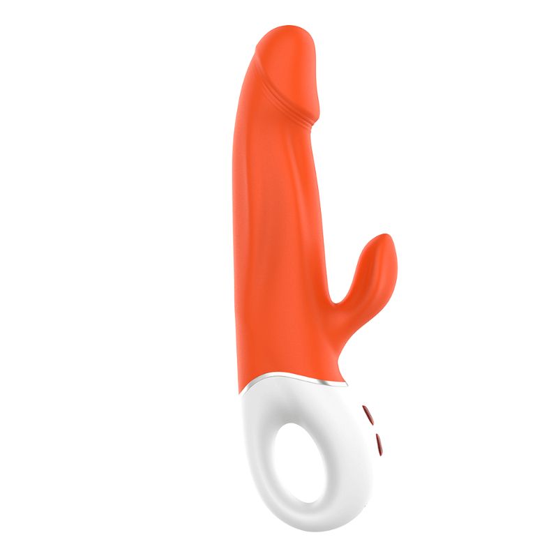 Wave Rabbit Orange, a waterproof vibrating rabbit toy with 9 modes, 227mm long and IPX7 waterproof.