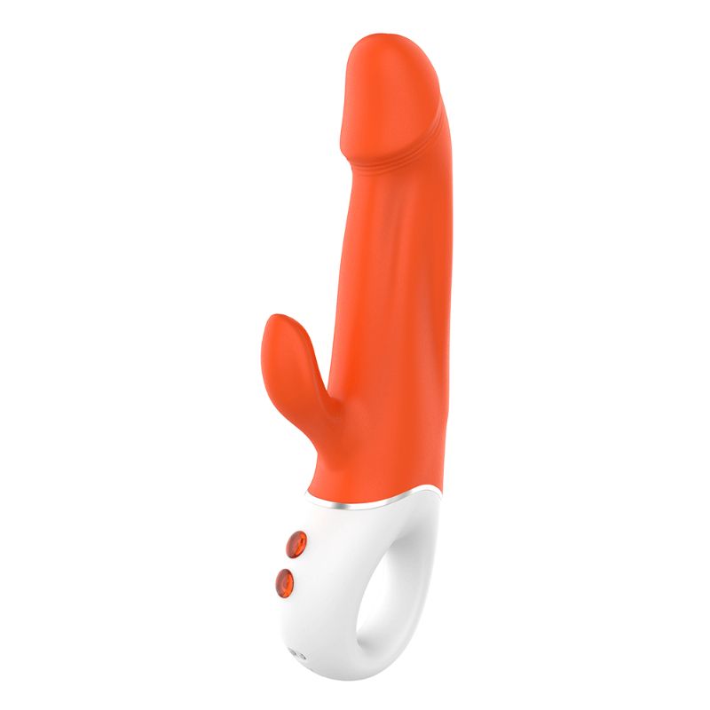 Wave Rabbit Orange waterproof vibrating rabbit toy with 9 modes, 227mm long, silicone, IPX7 waterproof.