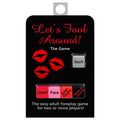 Let's Fool Around Dice Game packaging featuring dice for a romantic dice game for couples.
