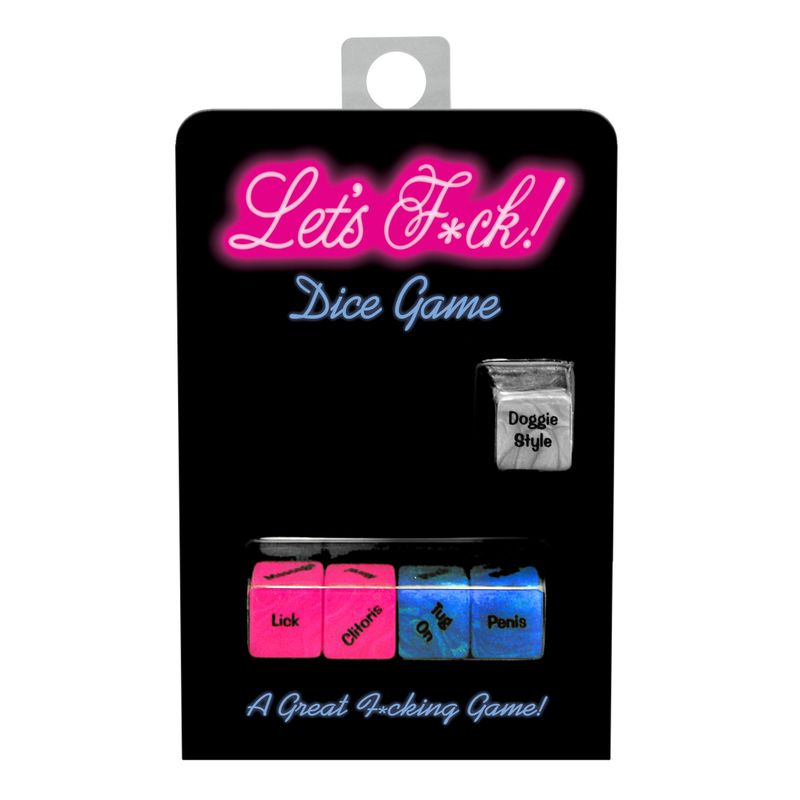 Lets F*ck Dice Game packaging featuring adult party dice game for fun couple activities.