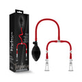 Temptasia Nipple Squeeze Pump System Black with red tubing and acrylic cylinders for nipple play.