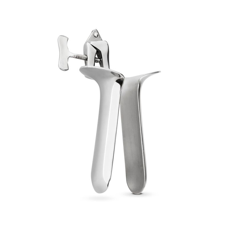 Collins Vaginal Speculum, a stainless steel vaginal speculum with adjustable blades for medical use.