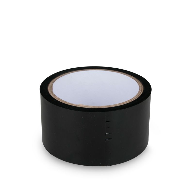 Non-sticky bondage tape in a round black roll, ideal for versatile bondage applications.