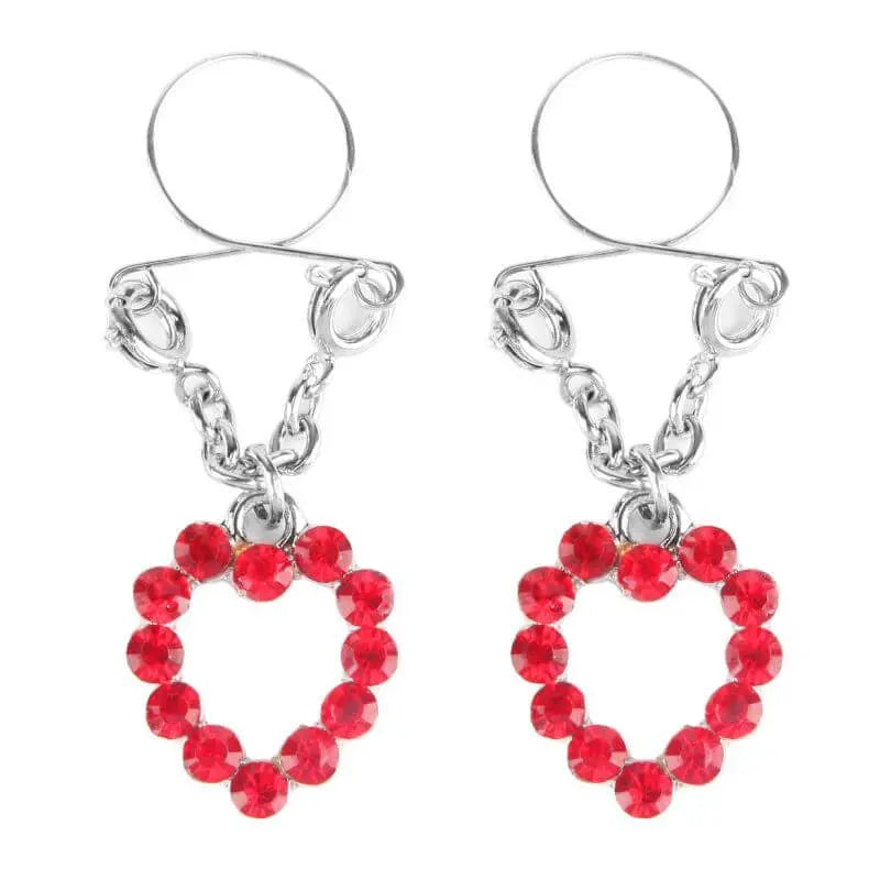 Ruby Hearts Nipple Jewellery Peekaboo Pasties Discreet Intimate Essentials.