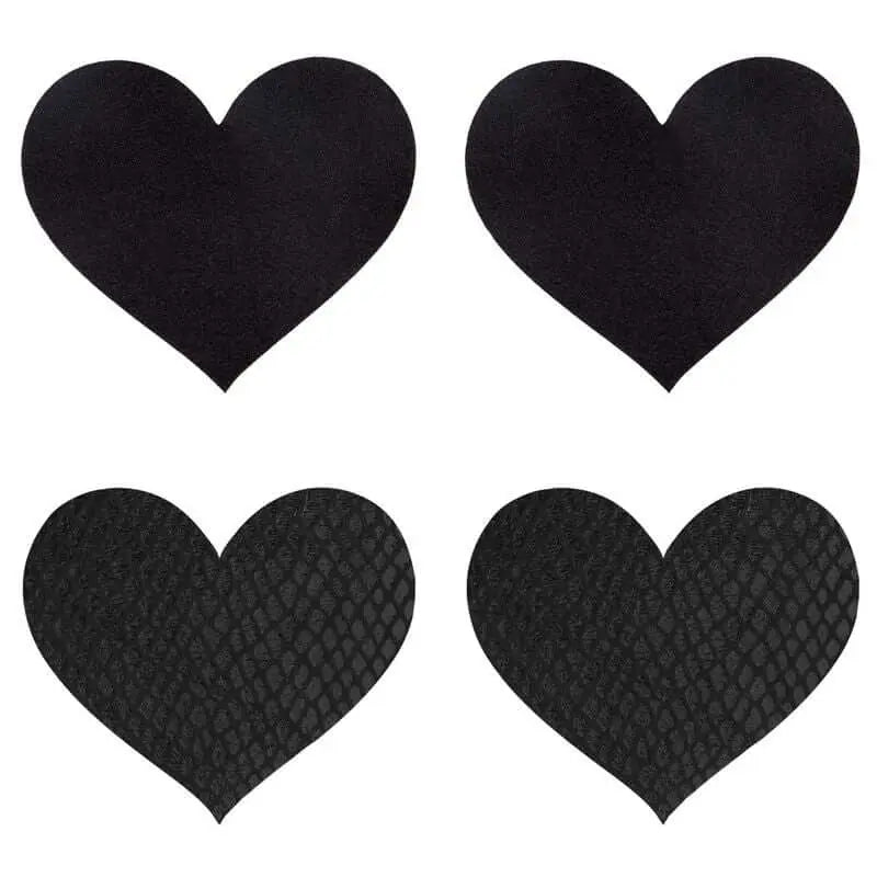 Classic Black Hearts Pasties Peekaboo Pasties Discreet Intimate Essentials.