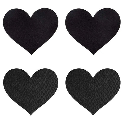 Classic Black Hearts Pasties Peekaboo Pasties Discreet Intimate Essentials.
