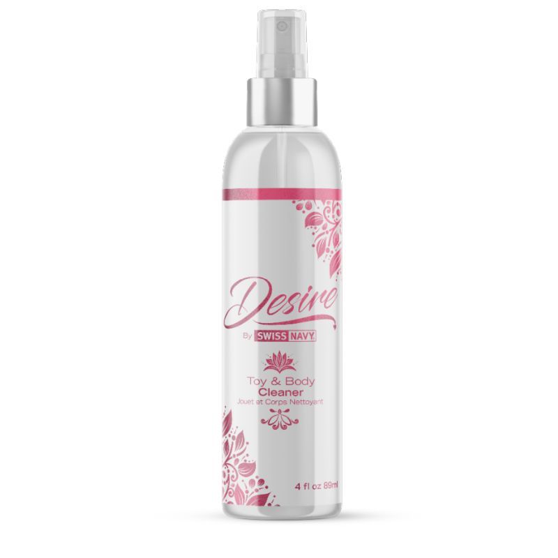 Desire Toy & Body Cleaner 4oz spray bottle for intimate hygienic cleaning and refreshing your skin and sex toys.