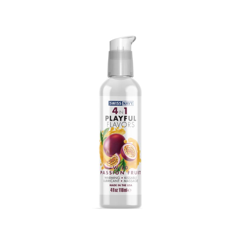 Playful Flavours 4 In 1 Wild Passion Fruit 4oz/118ml bottle with colorful packaging.
