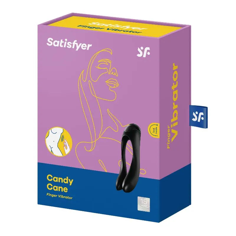 Satisfyer Candy Cane Finger Vibe Black Satisfyer Discreet Intimate Essentials.