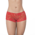 Lace boyshort red, featuring delicate stretch lace design, perfect for adding style to your lingerie collection. Lacy boyshorts.