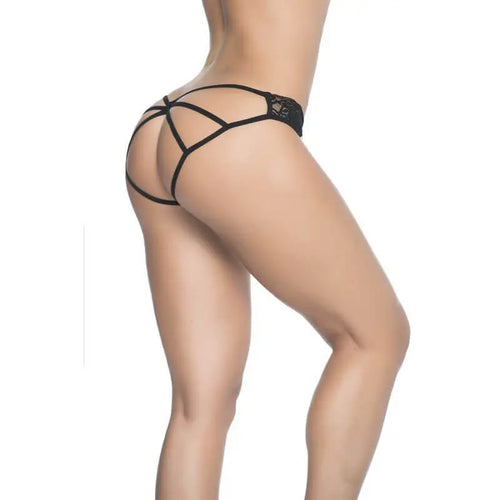 Caged Lace Pantie Black Mapale Discreet Intimate Essentials.