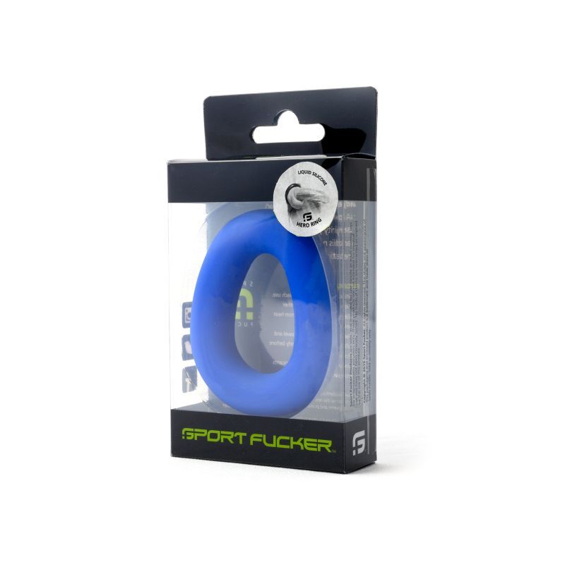 Hero Ring Blue in packaging, showcasing its unique design and color for optimal performance.
