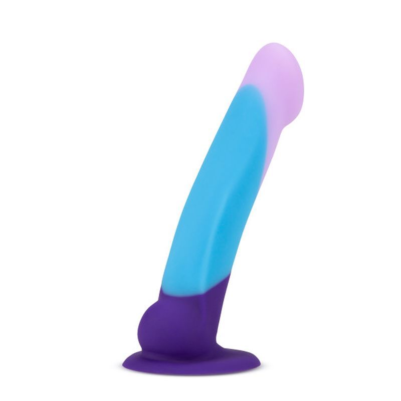 Avant D16 Purple Haze silicone dildo in purple and blue colors, showcasing its unique design and craftsmanship.