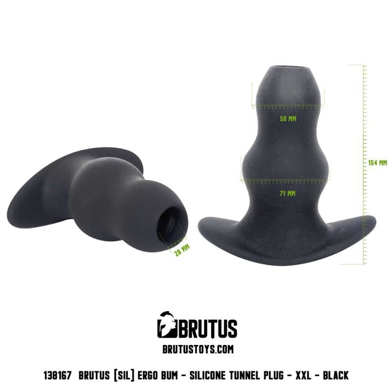 XXL silicone anal plug by Brutus, featuring a wavy shape and made of silky-smooth silicone for advanced users.