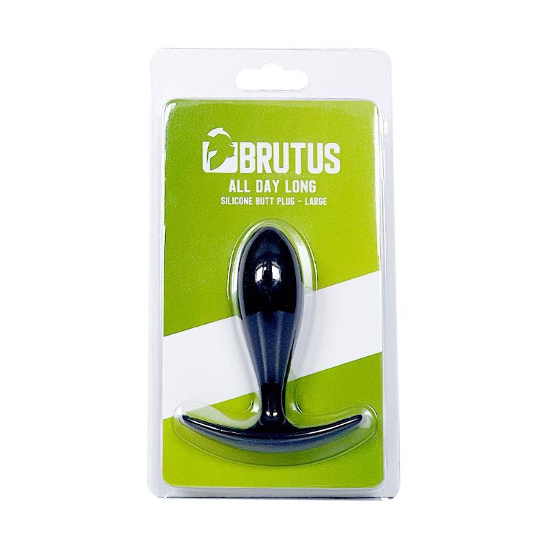 Brutus All Day Long silicone butt plug in packaging, designed for comfort and pleasure.
