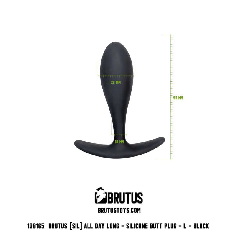 All Day Long Butt Plug L in black, made from premium silicone, perfect for comfortable insertion and varied sizes. silicone butt plug.