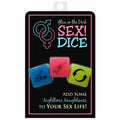Glow in the Dark Sex Dice set with pink and blue dice for couples to enhance their intimate experiences.