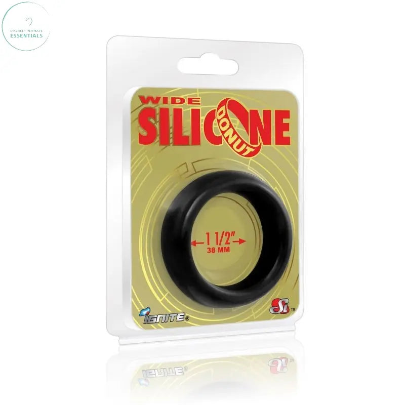 Affordable quality Wide Donut Black Cock Ring 38mm  from Si Novelties by Discreet Intimate Essentials with Discreet Delivery 