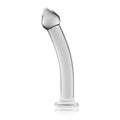 Clear glass dildo 7.5 inch designed for sensual pleasure, featured in a sleek and stylish design.