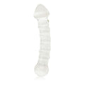 7 inch glass dildo featuring a sleek design with textured grip, ideal for pleasure and sensory experiences.