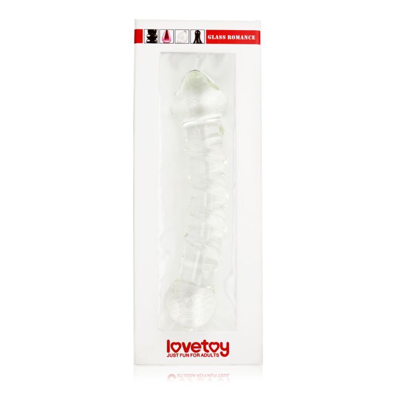 7 inch glass dildo in luxurious packaging for safe storage and transportation, ideal for glass and fetish collections.