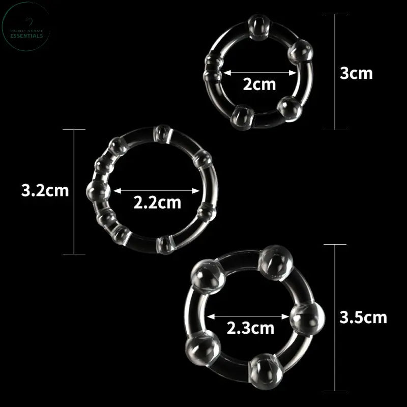 Affordable quality Triple Beaded Donut Ring Set  from Lovetoy by Discreet Intimate Essentials with Discreet Delivery 
