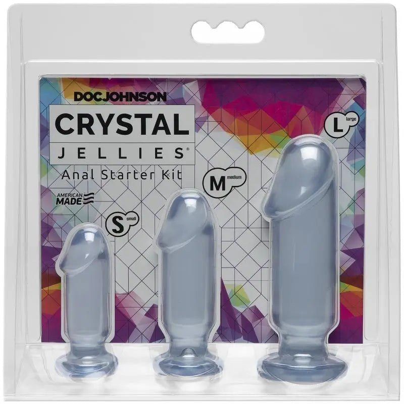 Anal Starter Kit Clear Crystal Jellies Discreet Intimate Essentials.