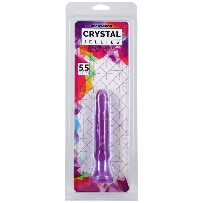 Doc Johnson 5.5 inch purple anal starter toy in packaging, designed for beginner anal enjoyment.