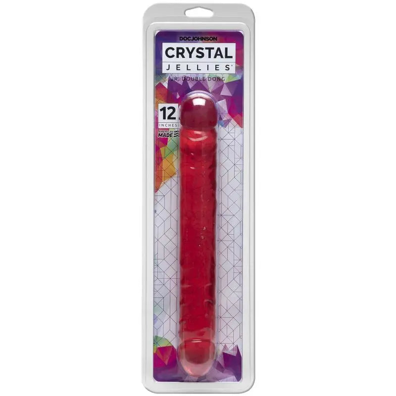 12 in Jr. Double Dong Pink Crystal Jellies Discreet Intimate Essentials.