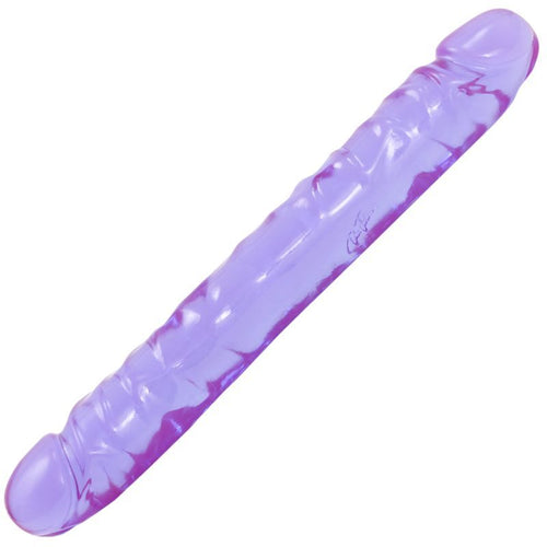 12 inch double dong in purple, featuring soft and flexible design with veiny texture, ideal for versatile pleasure.