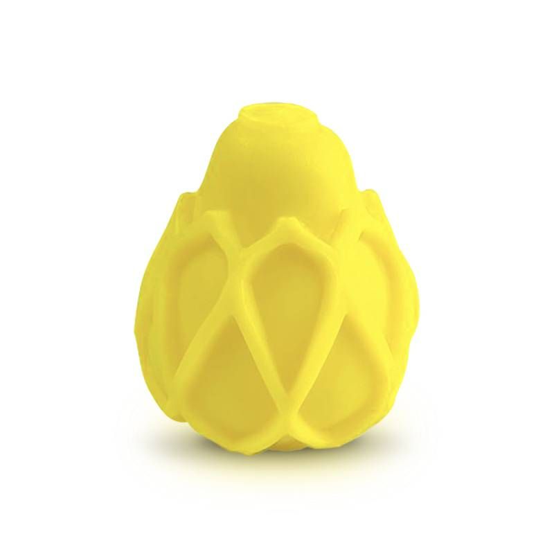 GEgg Masturbator Yellow, a pocket masturbator for intense sensations, featuring soft exterior and textured interior.