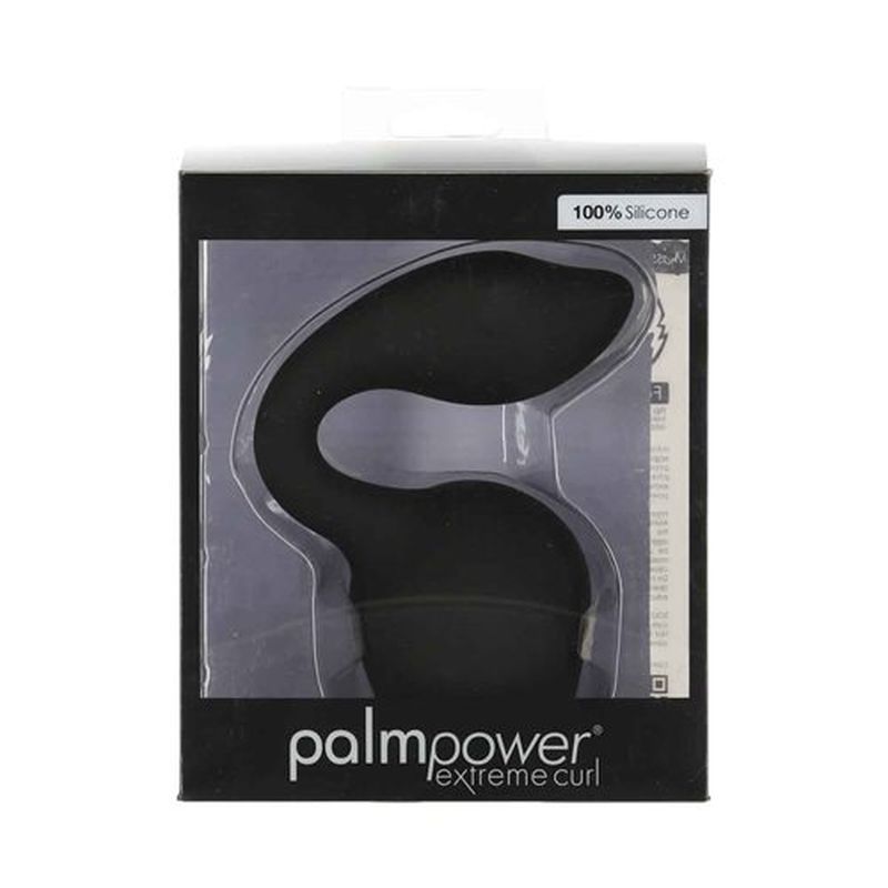 G spot silicone attachment in black packaging, showcasing the PalmPower Extreme Curl silicone massager for ultimate pleasure.