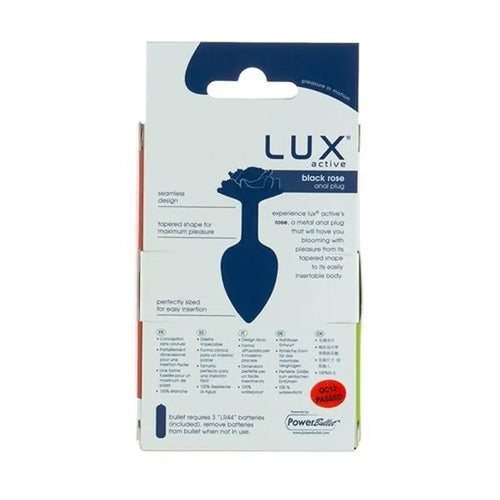 Black Rose 3in Metal Butt Plug LUX Active Discreet Intimate Essentials.