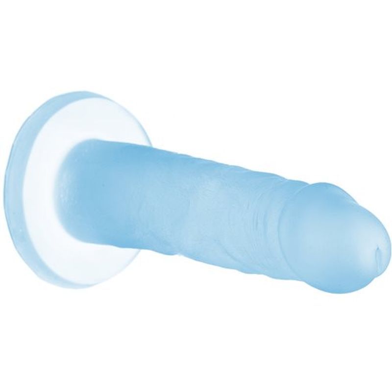 Blue Lagoon dildo with suction base, made of 100% silicone for a pleasurable experience.