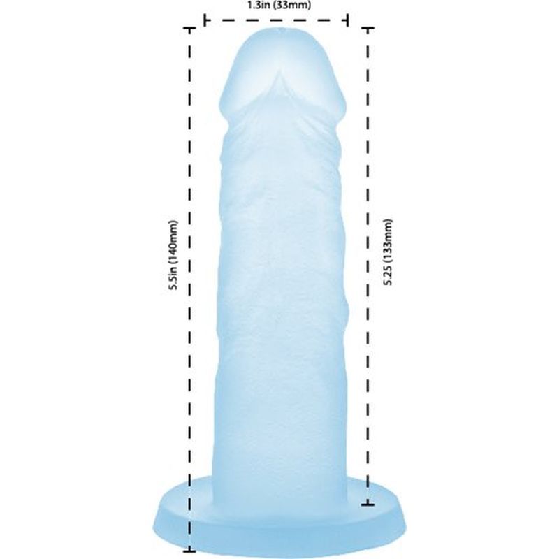 Cocktails Dildo Blue Lagoon 5.5in with suction base, 100% silicone, phthalate and latex free.