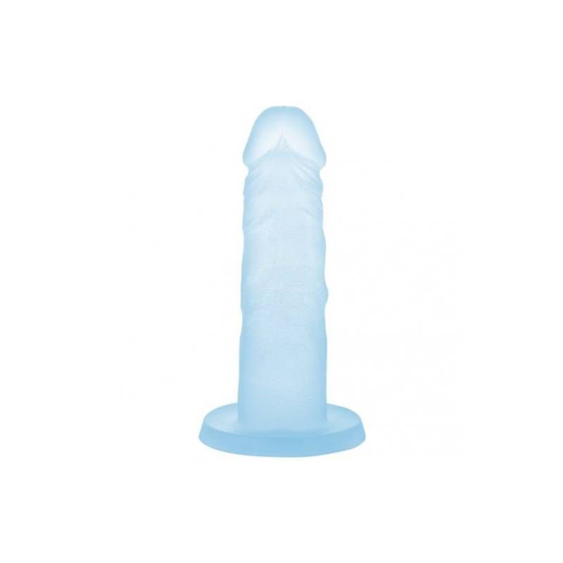 blue lagoon dildo made of 100% silicone with a strong suction base for versatile use.