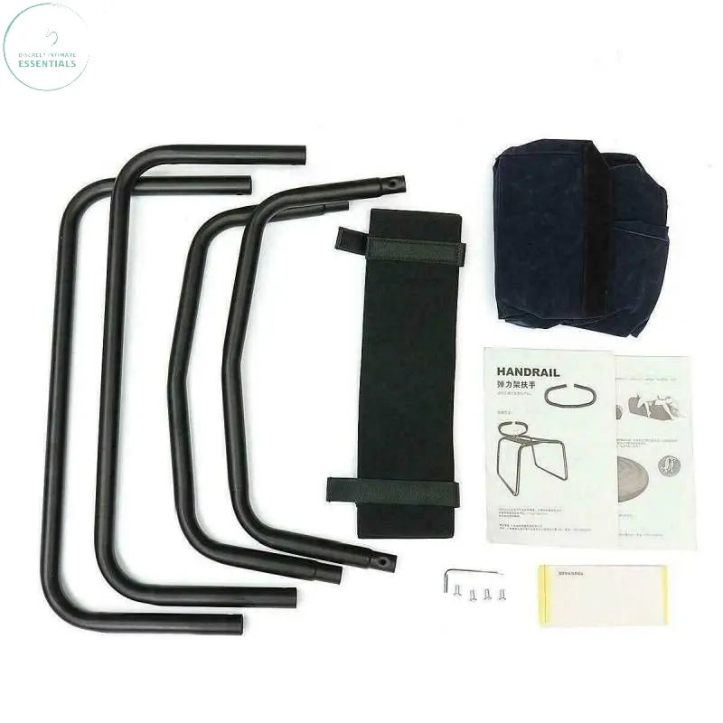 Components of the Sex Chair with Pillow including handrail and assembly instructions for easy setup