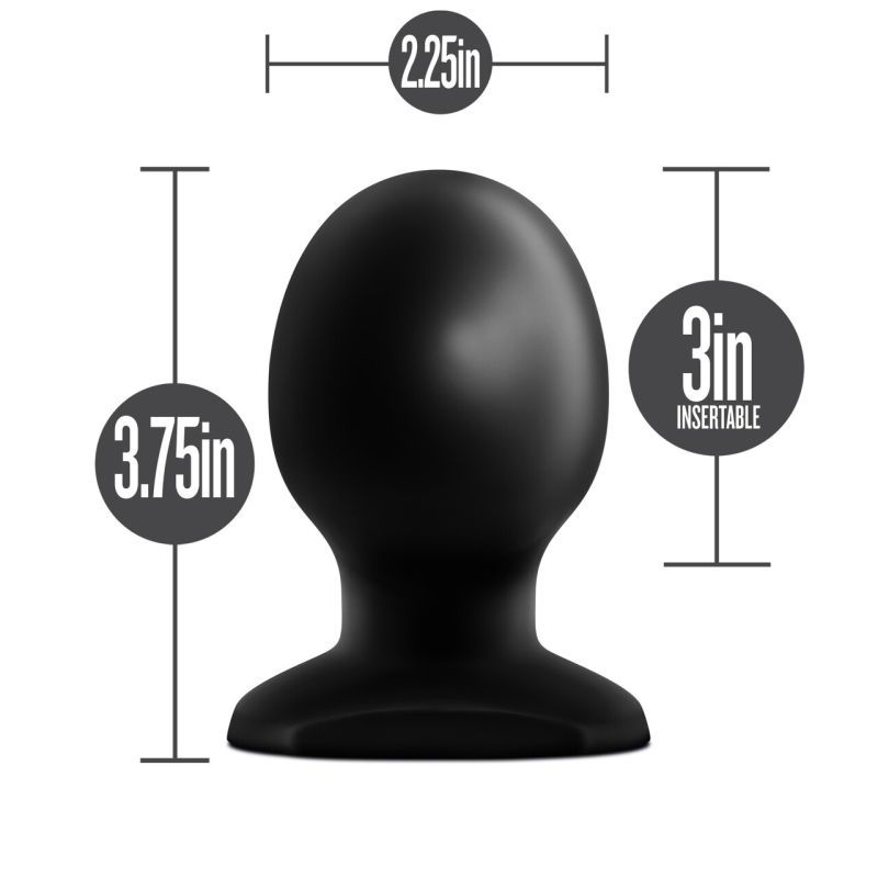 Anal Adventures Orb Plug dimensions: 2.25in wide, 3.75in tall, 3in insertable length.