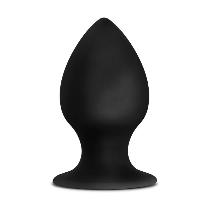 Large silicone anal plug designed for comfort and stimulation, featuring a tapered shape and various size options.