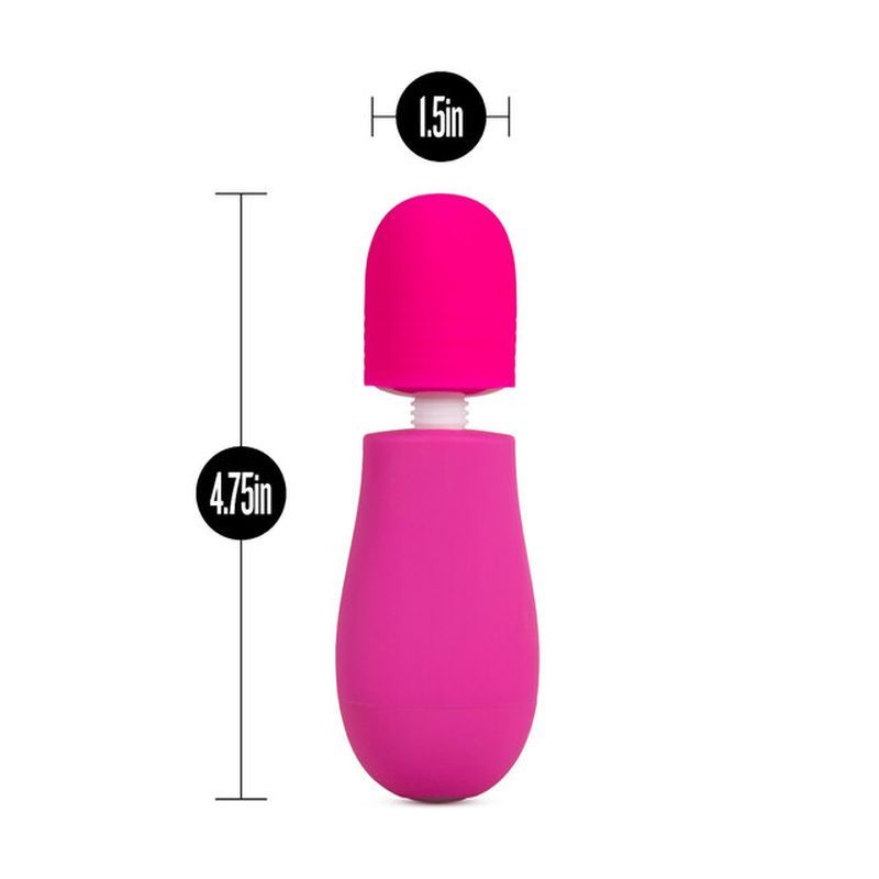 Rose Petite Massage Wand Pink compact design for intimate essentials with dimensions of 1.5in x 4.75in.