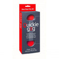 Quickie Gag Mouth Bit packaging featuring a silicone stretch bit gag, designed for easy use and role play.