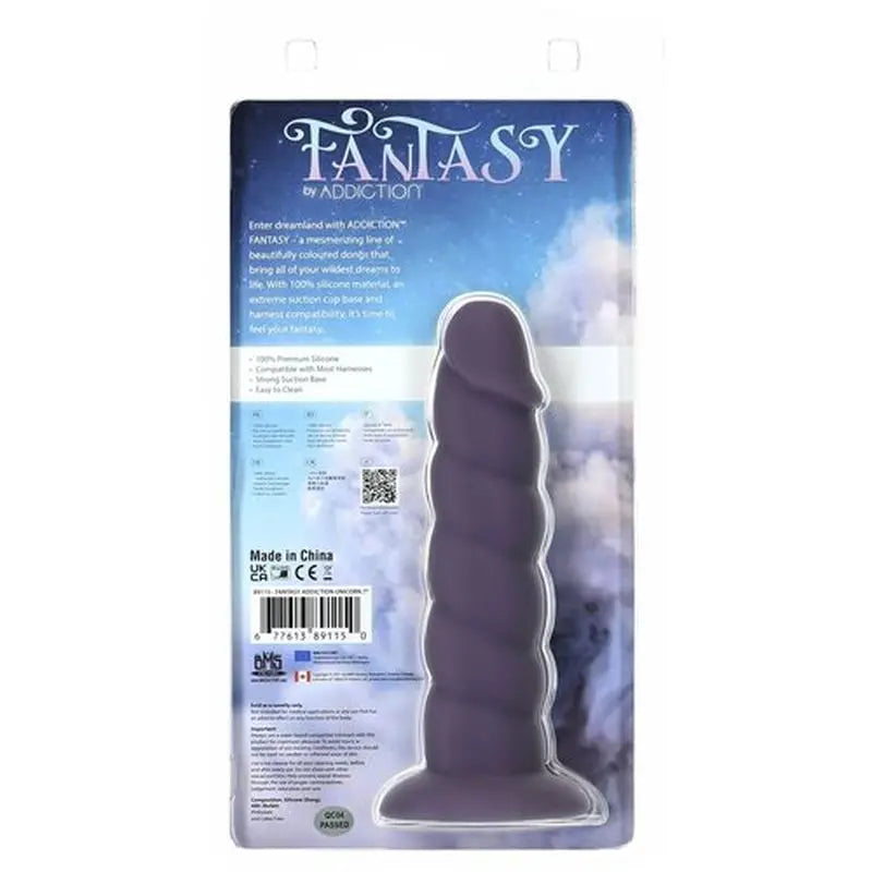 Unicorn Dildo 7in Purple Addiction Discreet Intimate Essentials.