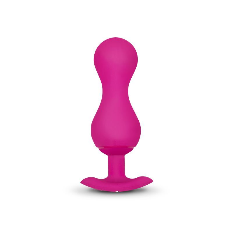 Gvibe Gballs 3 smartphone controlled kegel trainer in a vibrant pink color for personalized muscle training.