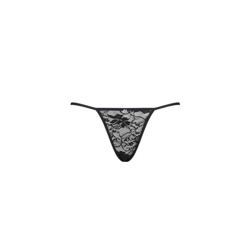 Kokietta Thong featuring a stunning translucent black design with floral pattern for intimate essentials for her.