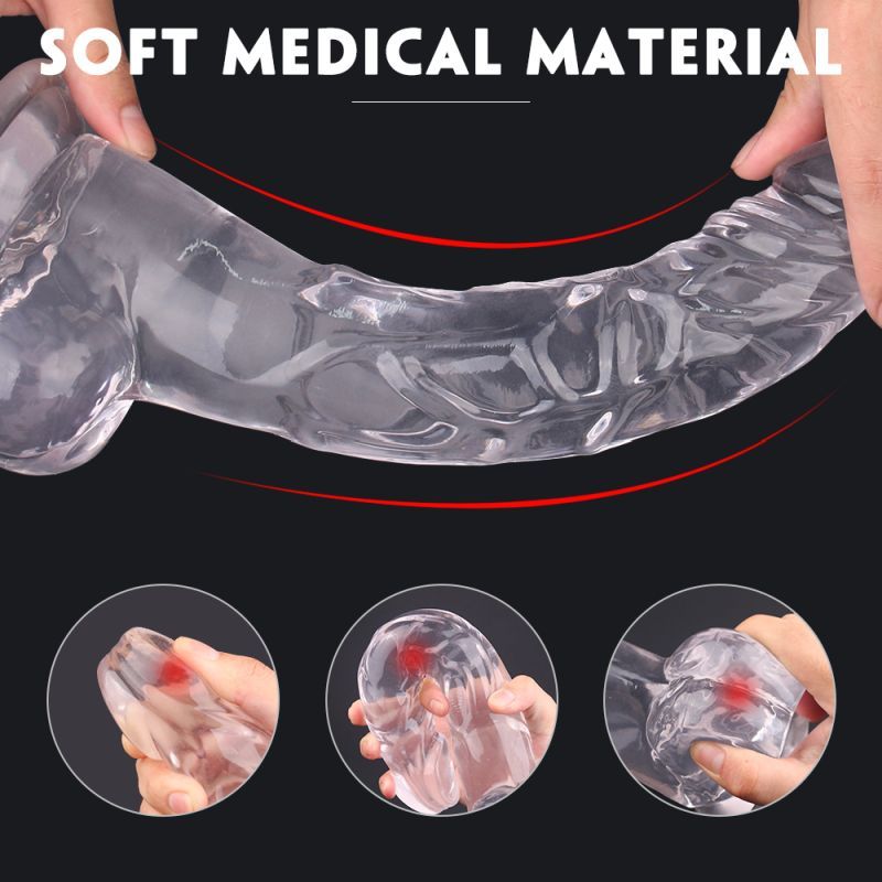 King Kong Dong with balls black - soft medical material for comfort and realism, featuring texture and design details.