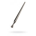 Silver metal urethral sound made of medical steel, featuring a cone shape and gradual diameter increase for comfort.