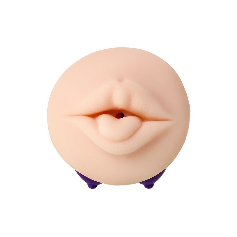 JOS Yara masturbator featuring a detailed mouth design in violet and skin colors, silicone and TPR material.