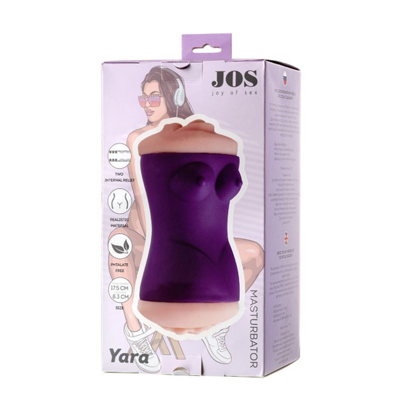 JOS Yara Masturbator packaging featuring violet silicone design, perfect for intimate essentials for her.
