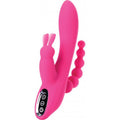 JOS Spanky Triple stimulator vibrator in pink with triple stimulation features and seven vibration modes.