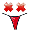 Affordable quality Vixen Red Wet Vinyl Pastie and G-String Set  from Neva Nude by Discreet Intimate Essentials with Discreet Delivery 